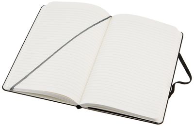 AmazonBasics Ruled hardcover notebook: Ruled-page construction detail.