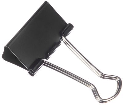 AmazonBasics Medium binder clips: Full view of a medium binder clip.