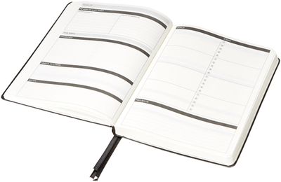 AmazonBasics Hardcover planner and diary: Planner interior layout.