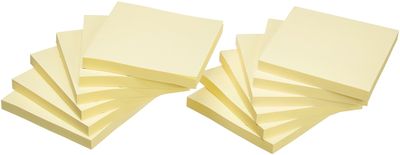 AmazonBasics Dispenser sticky notes · set of 12: Alternate view of the sticky notes.