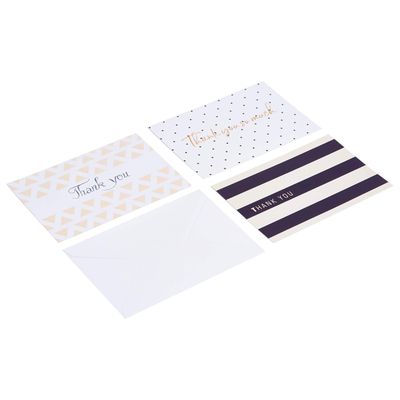 AmazonBasics Thank-you cards and envelopes: Assorted thank-you cards and envelopes.