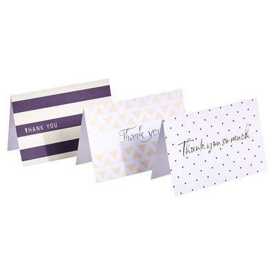 AmazonBasics Thank-you cards and envelopes: Individual designs from the assortment.